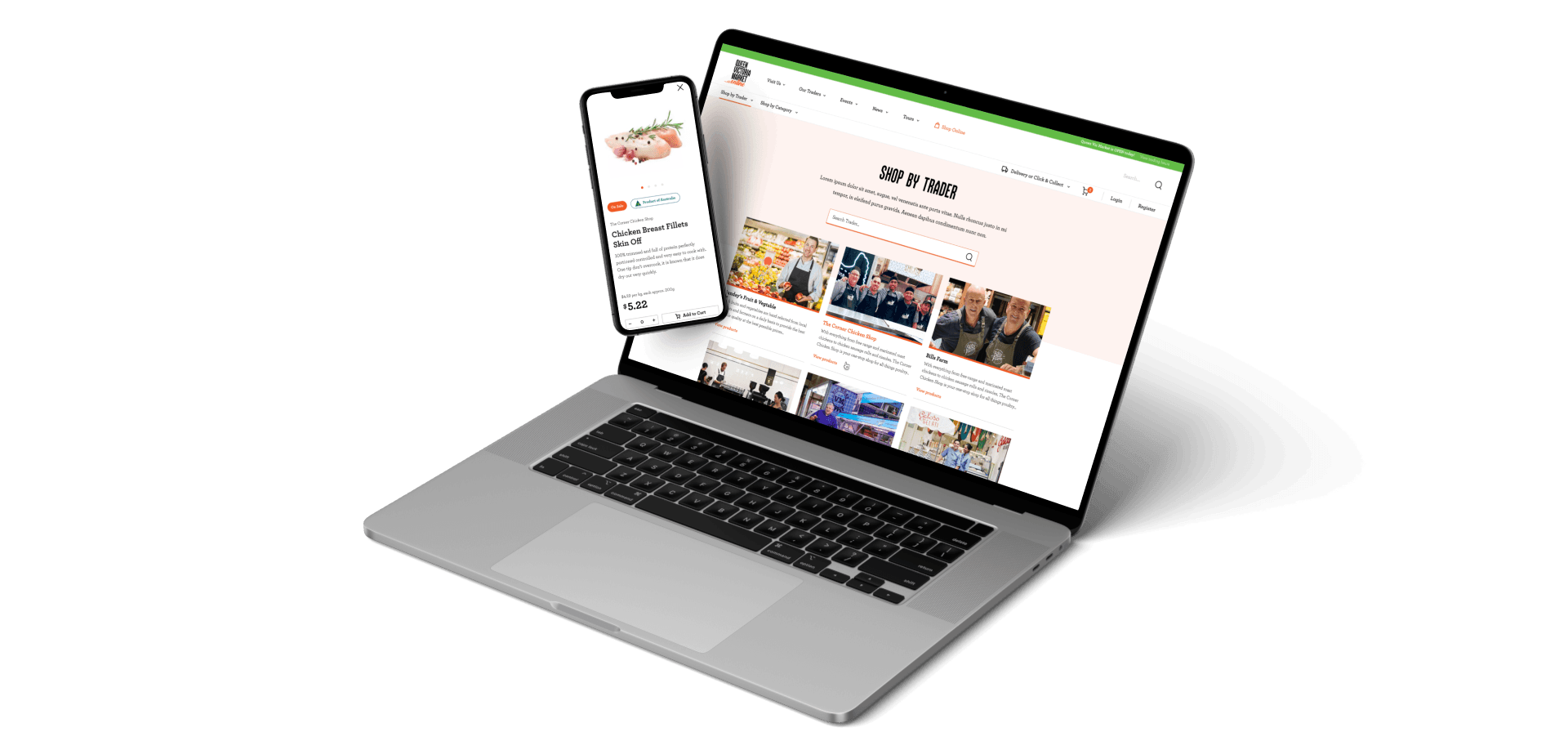 Phone and laptop with QVM website