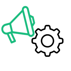 Marketing Automation Icon with Megaphone and Gear