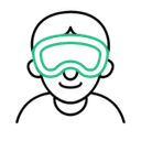 Virtual Reality Headset on Person Icon