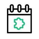 Calendar with Puzzle Piece Icon for Event Integration
