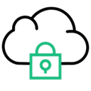 Cloud Security Icon with Lock