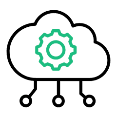 Cloud Computing with Gear and Network Nodes Icon