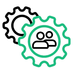 Team Collaboration in Gear Icon