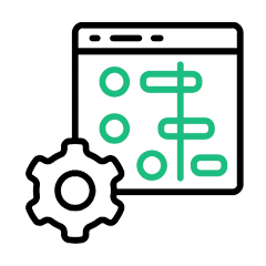 Workflow Configuration Interface with Gear Icon