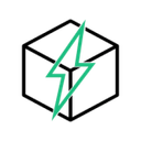 Lightning Bolt in 3D Cube Icon for High-Efficiency Tech