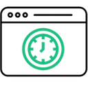 Time-Based Web Analytics or Scheduling Icon