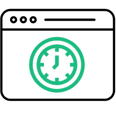Time-Based Web Analytics or Scheduling Icon