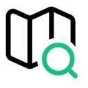 Map Content with Search Magnifying Glass Icon