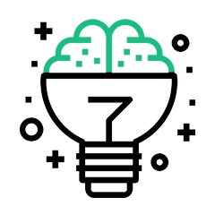 AI-powered innovation lightbulb icon