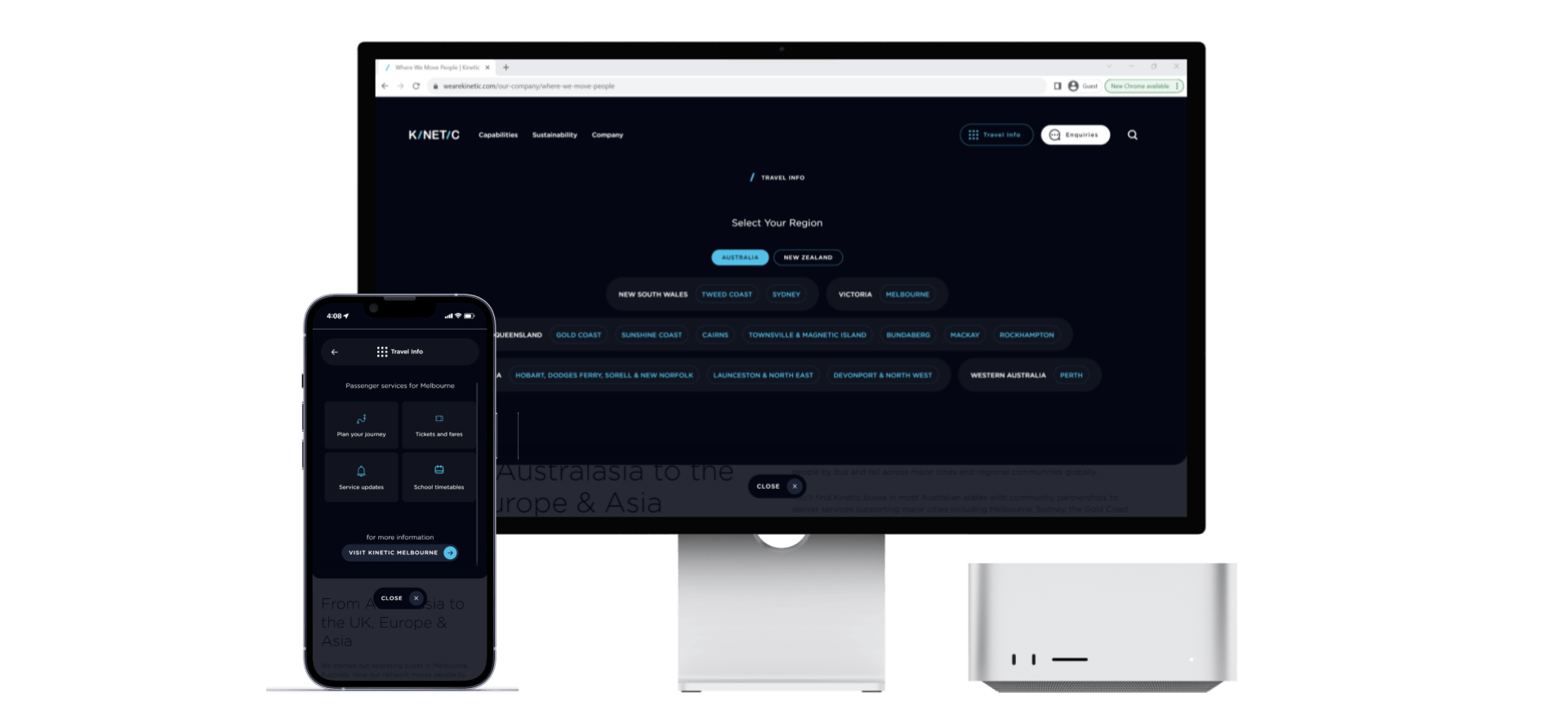 Laptop with Kinetic website