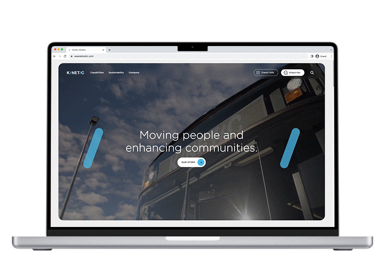 Laptop with Kinetic homepage