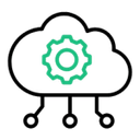 Cloud Computing with Gear and Network Nodes Icon