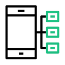 Mobile with Digital Data Blocks Icon