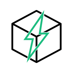 Lightning Bolt in 3D Cube Icon for High-Efficiency Tech